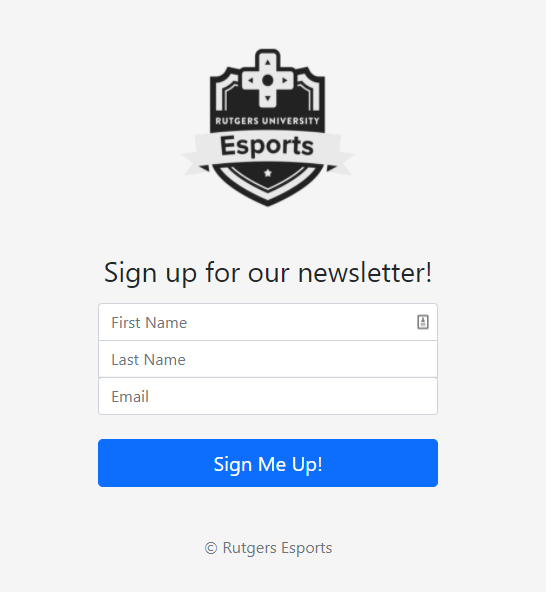 Rutgers Esports Newsletter App Screenshot